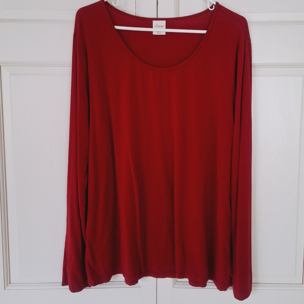 Soma red long sleeve sleep shirt